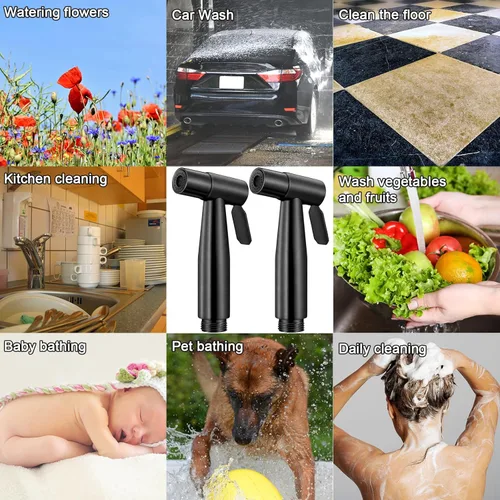 Vista 6 de Mudder Cabezal rociador de bidé, accesorio de bidé de acero inoxidable para inodoro, paño de mano, rociador de pañales de baño para cocina, control