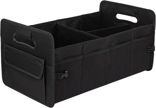 Vista 20 de JiatuA - Organizador para maletero de vehículo, caja de almacenamiento plegable con múltiples compartimentos; accesorio ajustable para automóvil