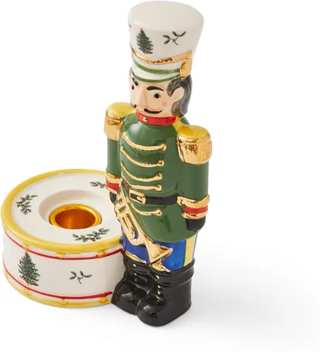 Vista 4 de Spode Portavelas de Cascanueces de Árbol de Navidad, Decoración Festiva Navideña de 7 pulgadas - Decoración del Hogar de Tradiciones Navideñas