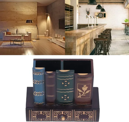 Vista 6 de Tyenaza Retro Style Pencil Holder, Pen Cup Desktop Storage Organizer Decoration for Home Office