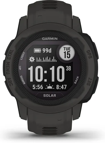 Garmin 010-02564-10 Instinct 2S Solar 1.575 in GPS Smartwatch Grafito | Modelo oficial de Estados Unidos | Paquete con paquete de protección