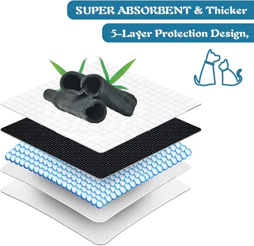 Vista 3 de clothmile 40 almohadillas de carbón activado para orina de mascotas, almohadillas de carbón inodoro para cachorros para perros, almohadillas