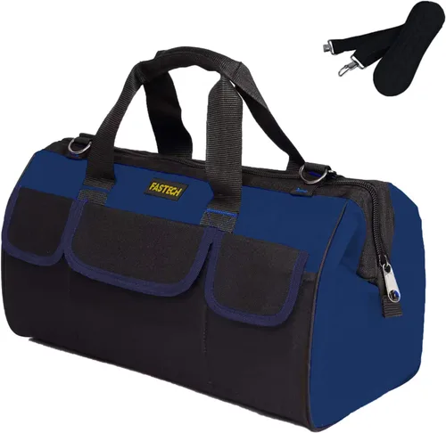 Vista 3 de FASTECH Organizador de herramientas de 22 pulgadas con correa de hombro ajustable, bolsa impermeable resistente para hombres/mujeres, boca ancha