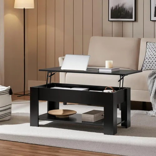 Vista 6 de Yaheetech Moderno juego de mesa de 3 piezas para sala de estar, mesa auxiliar y mesa auxiliar para el hogar y la oficina, muebles decorativos