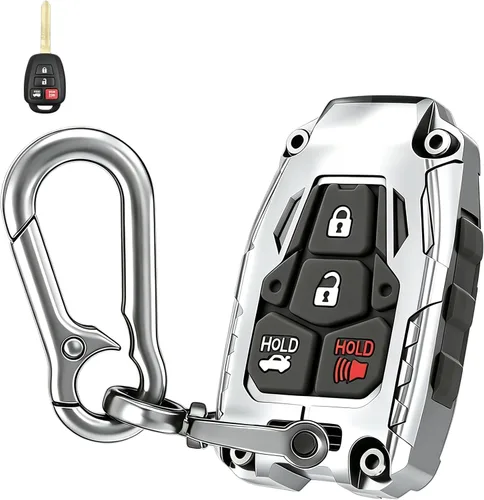 Vista 8 de Carcasa de repuesto para llave de control remoto sin llave para Toyota Camry Corolla Rav4 Tacoma Highlander Avalon Venza (negro)