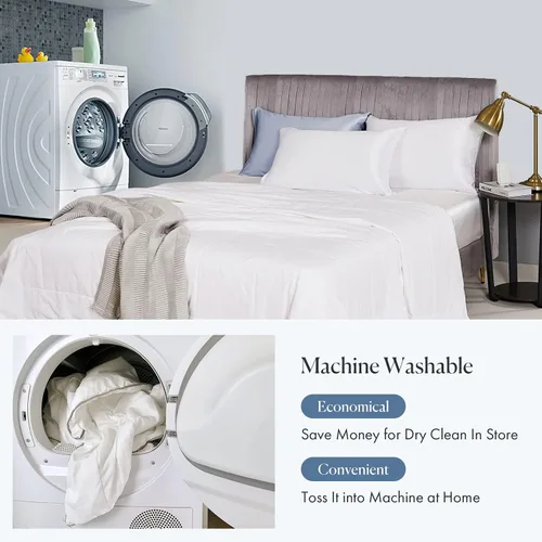 Vista 2 de Mommesilk Edredón/Colchón/Colcha de Seda, 100% Seda Natural de Hebra Larga, Fresco para Otoño, Lavable a Máquina (Cal.King)