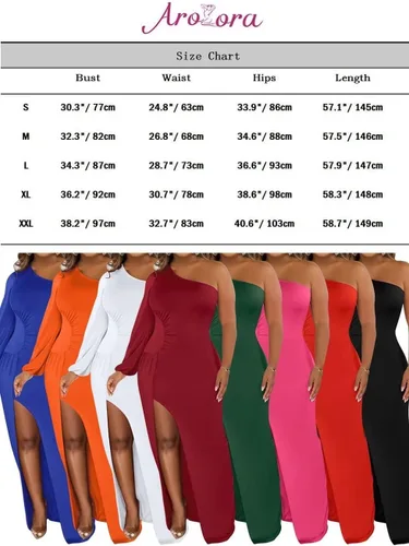 Vista 5 de Aro Lora Vestido largo sexy de un hombro fruncido con abertura lateral para mujer