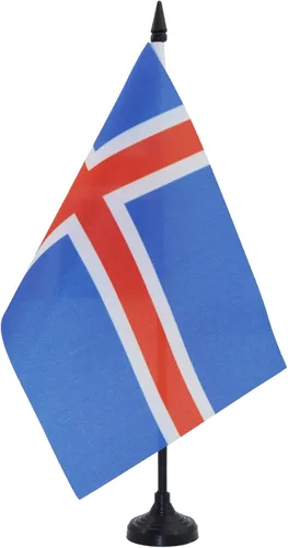 Vista 191 de Aland Table Flag 4'' x 6'' - Aland - Finland Desk Flag 15 x 10 cm - Black plastic stick and base - AZ FLAG