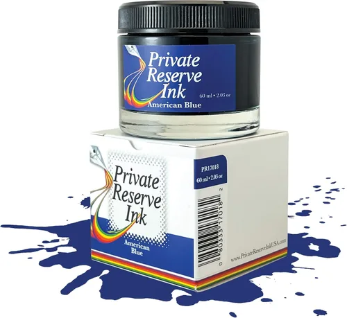 Vista 5 de Private Reserve Ink American Blue – Botella de tinta embotellada para pluma estilográfica de 60ml Premium Tinta de calidad archivística vibrante