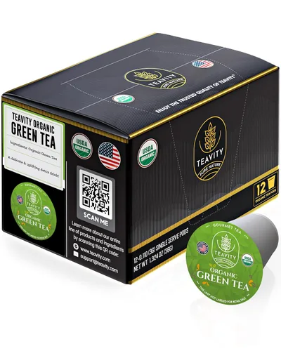 Vista 26 de Teavity - Cápsulas de té orgánico de manzanilla para Keurig - Cápsulas de té descafeinado - Manzanilla agradable (36 cápsulas de té)