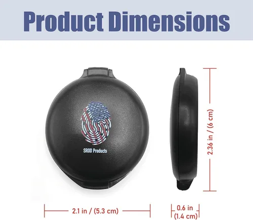 Vista 5 de Almohadilla de tinta compacta para huellas dactilares, juego de 10, color negro, almohadilla de tinta de huellas dactilares fácil de almacenar