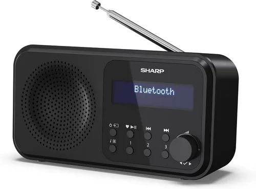 SHARP DR-P420(BK) Tokyo Portable Digital Radio - Bluetooth 5.0, DAB+/FM, Compact, USB-/Battery Operated, Dual Alarm, 40 Memory Slots, 3.5mm