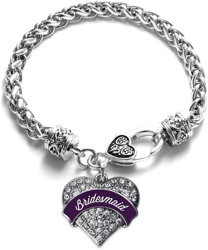 Vista 107 de Inspired Silver - Pulsera de plata con dije de corazón pavé con joyas de circonita cúbica