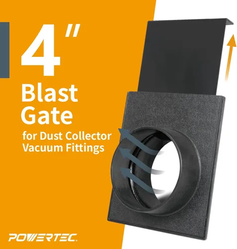 Vista 2 de POWERTEC 70108-P2 - Puerta de explosión de 4 pulgadas para colector de polvo, accesorios de recolección de polvo, paquete de 2