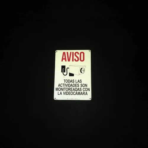 Vista 6 de TRADESAFE Señal de videovigilancia - Monitoreadas con la Videocámara Señal de Seguridad de Aluminio Español, Instalación Rápida, Reflectante de Luz