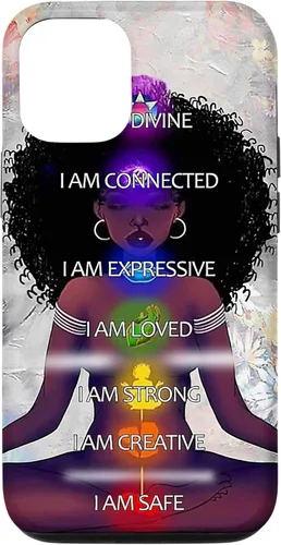 Vista 28 de Black Women Chakra Connected Expressive Strong Curly Hair Case for iPhone 17