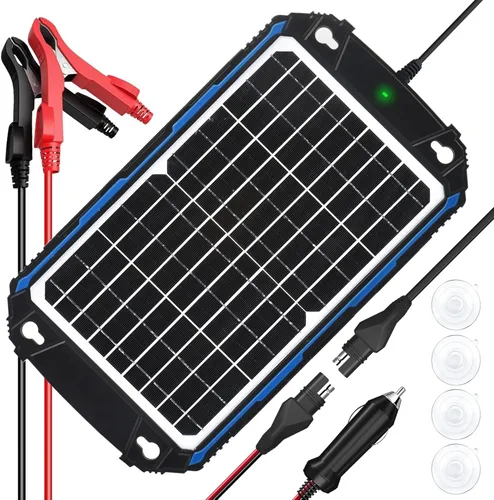 Vista 8 de SUNER POWER Cargador de batería solar impermeable de 5 W 12 V y mantenedor Pro, controlador de carga MPPT ultrainteligente integrado, kit de carga