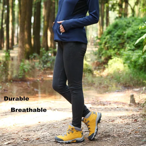 Vista 9 de Clorts Botas de senderismo para mujer, impermeables, ligeras, para senderismo, campamento, para exteriores, con agarre de alta tracción, 5.5