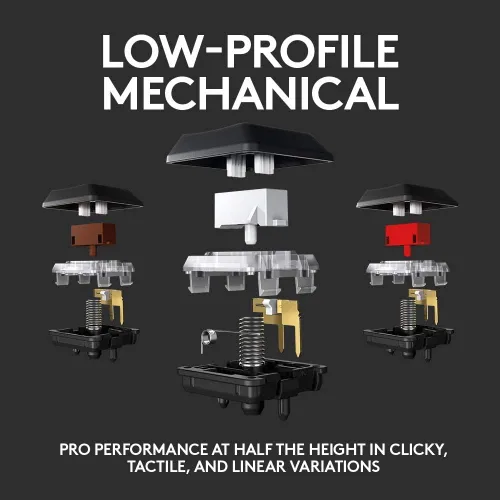 Vista 4 de Teclado mecánico para juegos Logitech G G815 RGB - táctil renovado