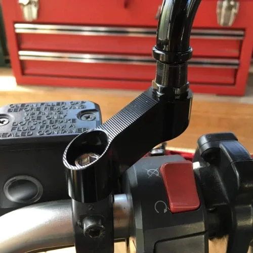 Vista 2 de Espejo de bicicleta para motocicleta, elevadores, extensores, adaptadores universales para espejo retrovisor, adaptador de espejo lateral CNC