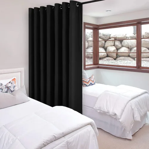 Vista 78 de DWCN Cortina divisora de habitación para total privacidad con bloqueo de luz - Cortinas térmicas para puerta de patio, sala de estar, división