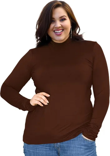 Vista 4 de Womens Long Sleeve Turtleneck T-Shirts Mock Neck Underwear Fall Winter Fashion Base Layer Casual Lightweight Soft Tops
