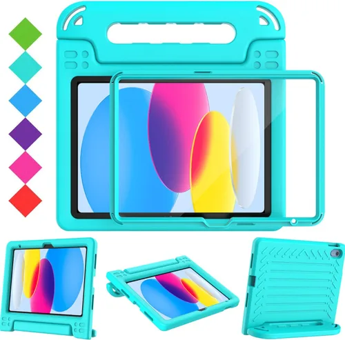 Vista 11 de BMOUO Funda infantil para iPad A16 de 11ª generación de 11 pulgadas, 10.9 Negro y púrpura