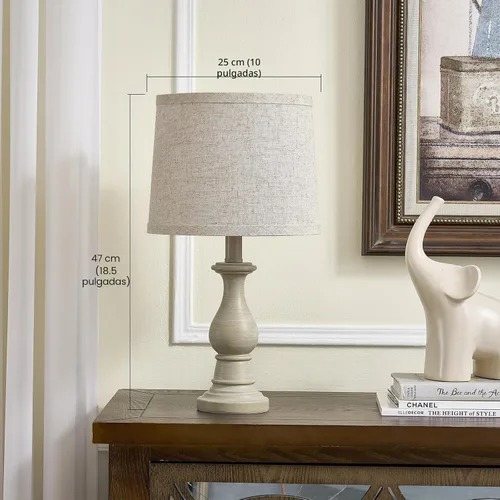 Vista 7 de Lámpara de Mesa Vintage para Sala de Estar Dormitorio, Lámpara de Noche de Granja de 18.5" para Mesita de Noche, Juego de 2 Lámparas de Mesa