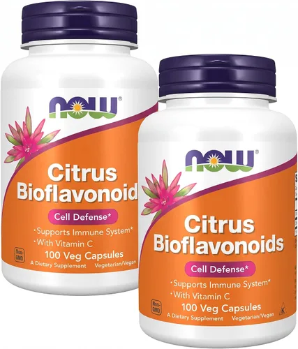 Now Supplements, Citrus Bioflavonoids 700 mg, apoya el sistema inmunológico*, defensa celular*, 100 cápsulas (paquete de 2) de NOW Foods