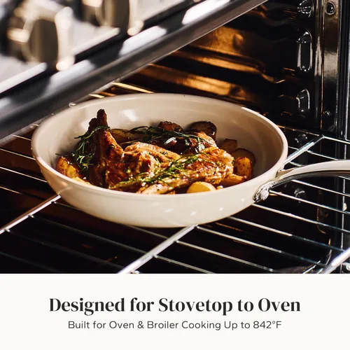 Vista 8 de Sartenes antiadherentes de cerámica Redchef, sartén antiadherente para huevos, sartenes de 8 pulgadas antiadherentes aptas para cocina con mango