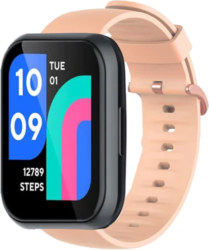 Vista 4 de Lamshaw Correa compatible con Wy ze Watch de 1.77 pulgadas, correa de repuesto de silicona suave con hebilla de acero inoxidable para reloj Paquete