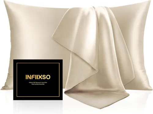 Vista 18 de INFIIXSO Funda de almohada de seda de morera, para cabello y piel, tamaño estándar, cremallera oculta, 20 x 26 pulgadas, suave y refrescante