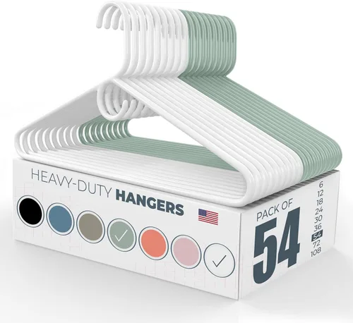 Vista 121 de Neaties Paquete de 6 perchas de ropa resistentes, fabricadas en los Estados Unidos, perchas de plástico de capacidad de 8 libras para ropa