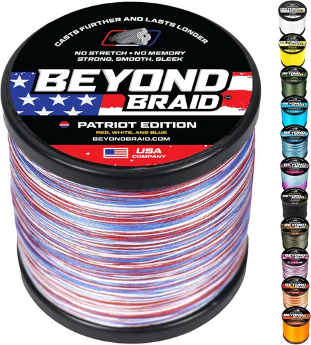 Vista 18 de Beyond Braid - Línea de pesca trenzada, súper fuerte, resistente a la abrasión, sin estiramiento, camuflaje azul, musgo, blanco, verde, rosa, azul