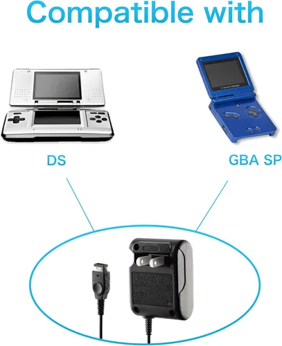 Vista 2 de Cargador para Gameboy Advance SP, adaptador de CA para Nintendo NDS y Game Boy Advance SP Systems, cargador de viaje de pared, cable de carga de 5.2