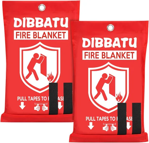 Vista 10 de DIBBATU Capa ignífuga, capa de escape de incendios, capa de fibra ignífuga extra grande, utilizada de emergencia como manta de fuego, protección