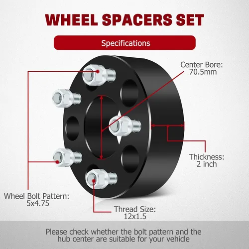 Vista 2 de Espaciadores de rueda, 5x4.75 para Chevrolet para S10/Corvette/Camaro, para GMC para S15/Sonoma, para Cadillac para Eldorado/XLR, adaptadores