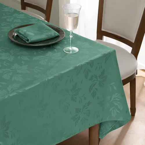 Vista 12 de Romanstile Mantel rectangular de jacquard de primavera, impermeable, diseño floral de damasco, manteles decorativos de tela pesada para cenas