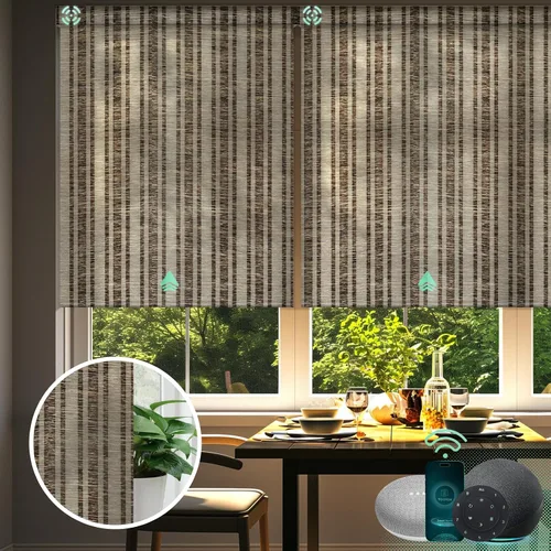 Vista 13 de Yoolax Persianas motorizadas con control remoto, persianas inteligentes de filtrado de luz compatibles con Alexa Google Home, cortinas automáticas V