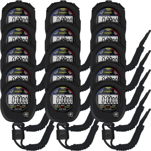 Vista 8 de Paquete de 6 cronómetros electrónicos digitales multifuncionales, pantalla grande con función de fecha, hora y alarma, adecuado para entrenadores