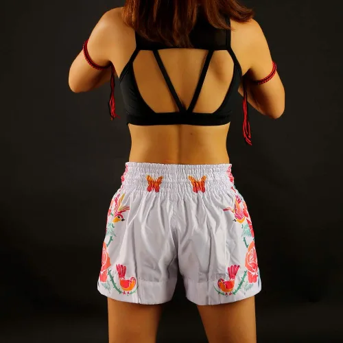 Vista 7 de Pantalones cortos de boxeo Muay Thai para mujeres y niñas, entrenamiento de artes marciales, ropa de gimnasio