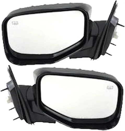 Vista 245 de TRQ Conjunto de 2 piezas de espejo lateral para conductor y pasajero, ajuste eléctrico, sin calefacción, sin memoria, color negro, compatible