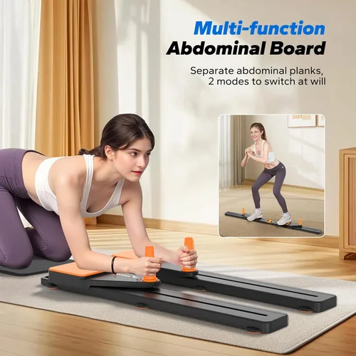 Vista 2 de MERACH Pilates Board, Multifunctional Abdominal Plate, Detachable Ab Trainer Machine with Anti-Slip and Quiet Design, Portable Pilates Reformer for