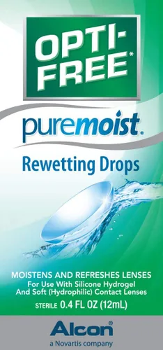Vista 2 de Alcon Opti-Free PureMoist - Gotas de rehumectación (0.4 fl oz, 6 unidades)