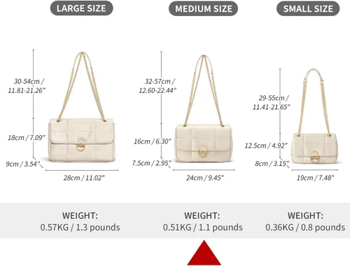 Vista 3 de Cnoles Bolsos cruzados para mujer, bolso de hombro de cuero a la moda con correa de cadena, bolso de mano de moda