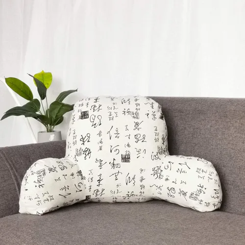 Vista 10 de Almohada de lectura estampada bohemia con brazos de apoyo, almohada suave para descansar en la cama, cojín de apoyo para la espalda para niños que