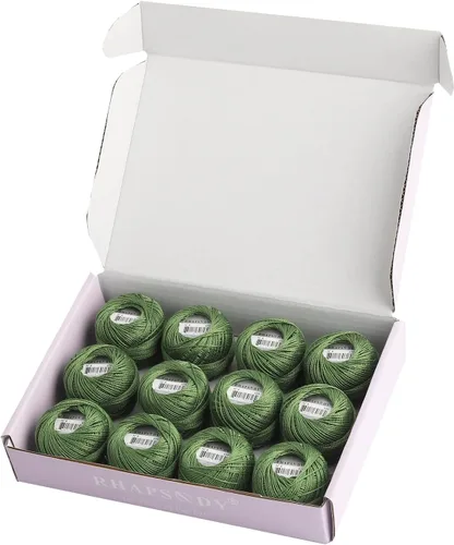 Vista 78 de Rhapsody Hilo de algodón perla tamaño 8 hilo de ganchillo Perle 12 bolas Set tejido a mano, bordado, sashiko, punto de cruz, costura, aguja