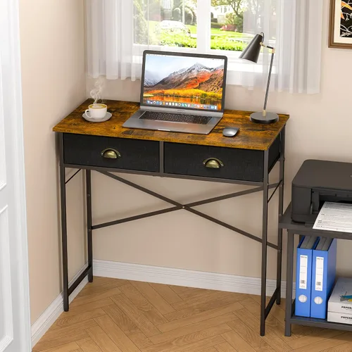 Vista 10 de Escritorio negro para escribir para dormitorio de niños, escritorio pequeño de 31.5 pulgadas para computadora para espacios pequeños, escritorio