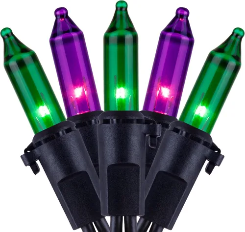 Vista 12 de YULETIME 200 tiras de luces naranjas con cable negro, paquete de 2 juegos de 33 pies, 100 luces de Navidad con certificación UL (naranja)