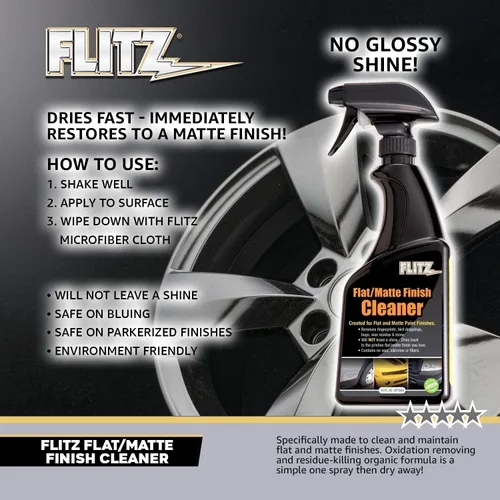 Vista 3 de Flitz limpiador de acabado mate plano, botella de 16 onzas de aerosol de envoltura de vinilo fabricado en Estados Unidos para eliminar fácilmente